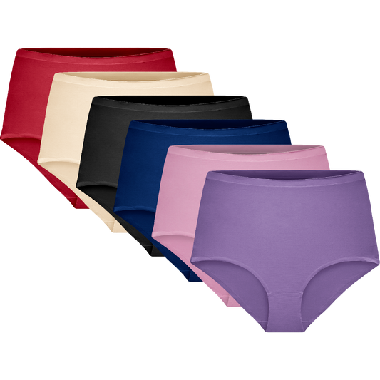 6x dámske nohavičky z mikrovlákna s vysokým pásom, Gaubert 952 mix