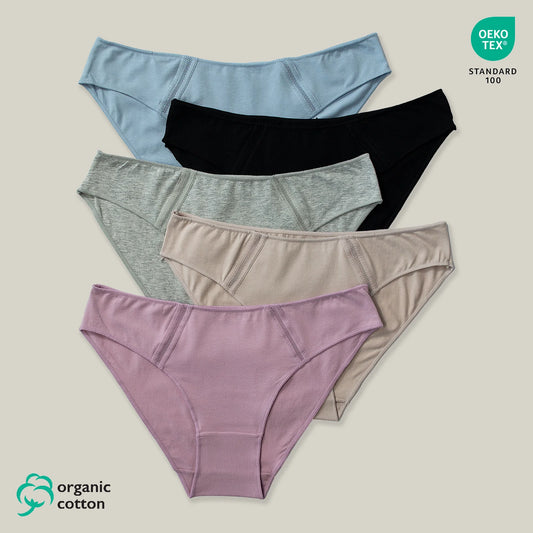 5x dámske MINI bokové nohavičky z organickej bavlny, Gaubert 9101
