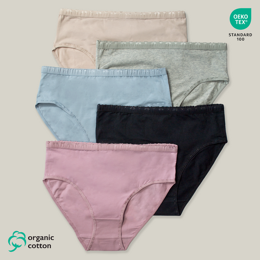 5x dámske MIDI slip nohavičky z organickej bavlny, Gaubert 9103