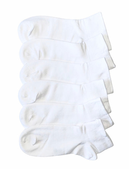 6 párov ponožiek bez gumy, nízke BIELE 6457